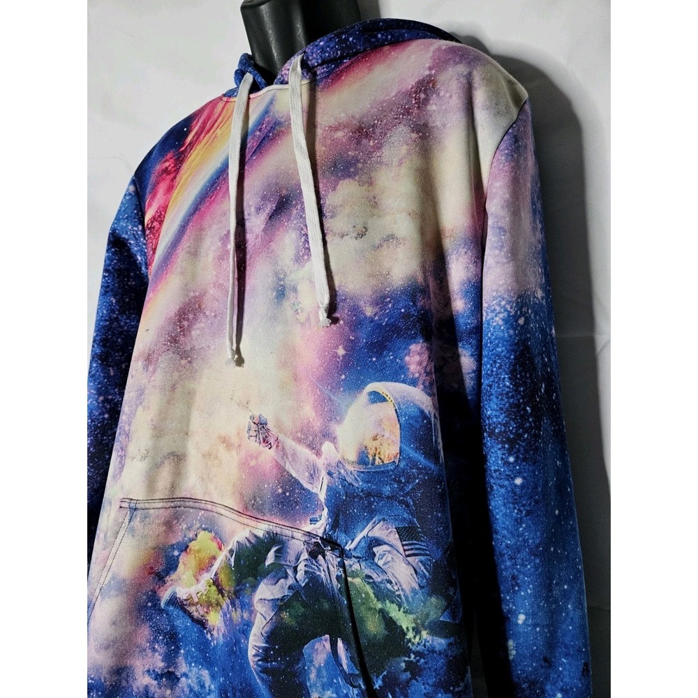 Into The AM Hoodie Mens Size Large Galaxy Space Nebula Pullover
